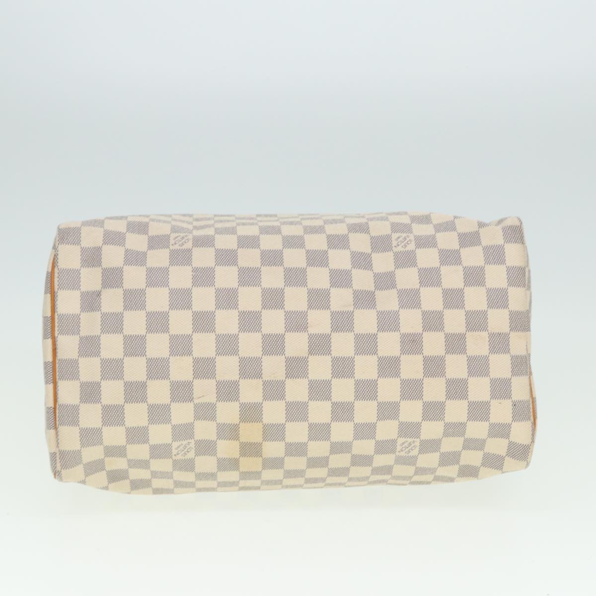 LOUIS VUITTON Damier Azur Speedy 35 Hand Bag N41535 LV Auth 79273