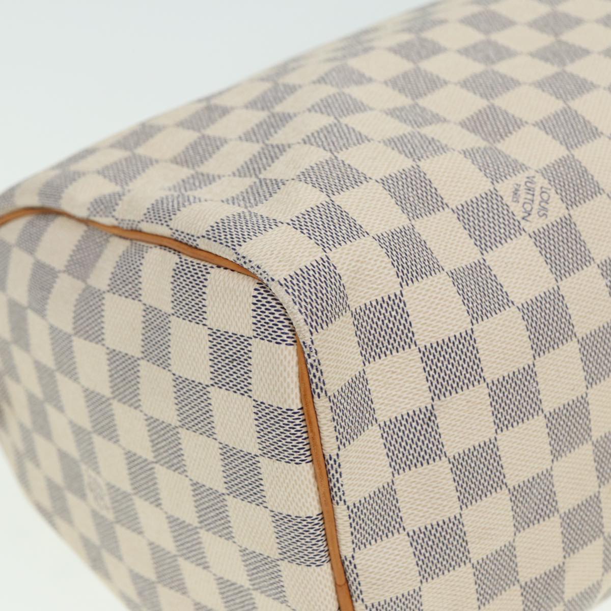 LOUIS VUITTON Damier Azur Speedy 35 Hand Bag N41535 LV Auth 79273