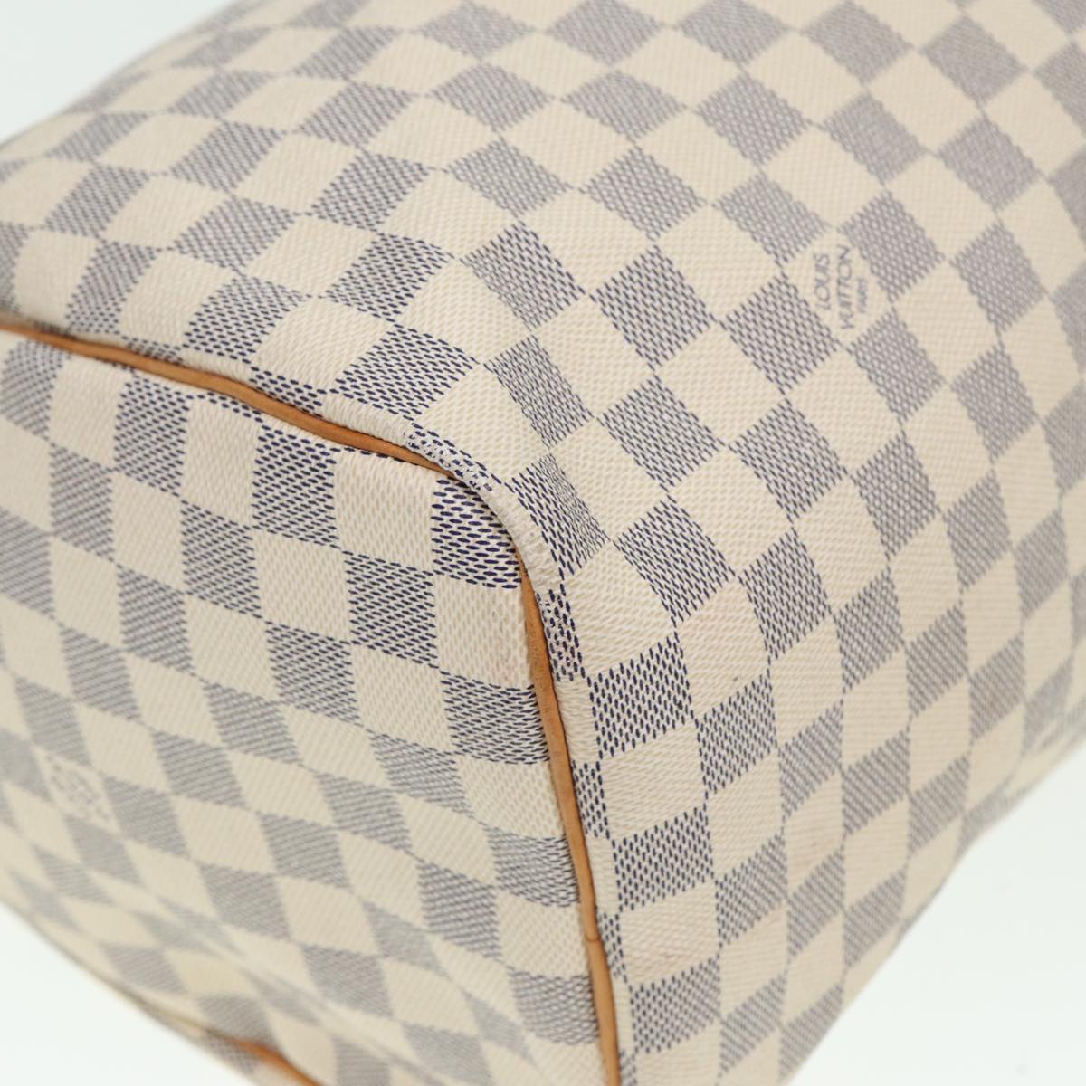 LOUIS VUITTON Damier Azur Speedy 35 Hand Bag N41535 LV Auth 79273