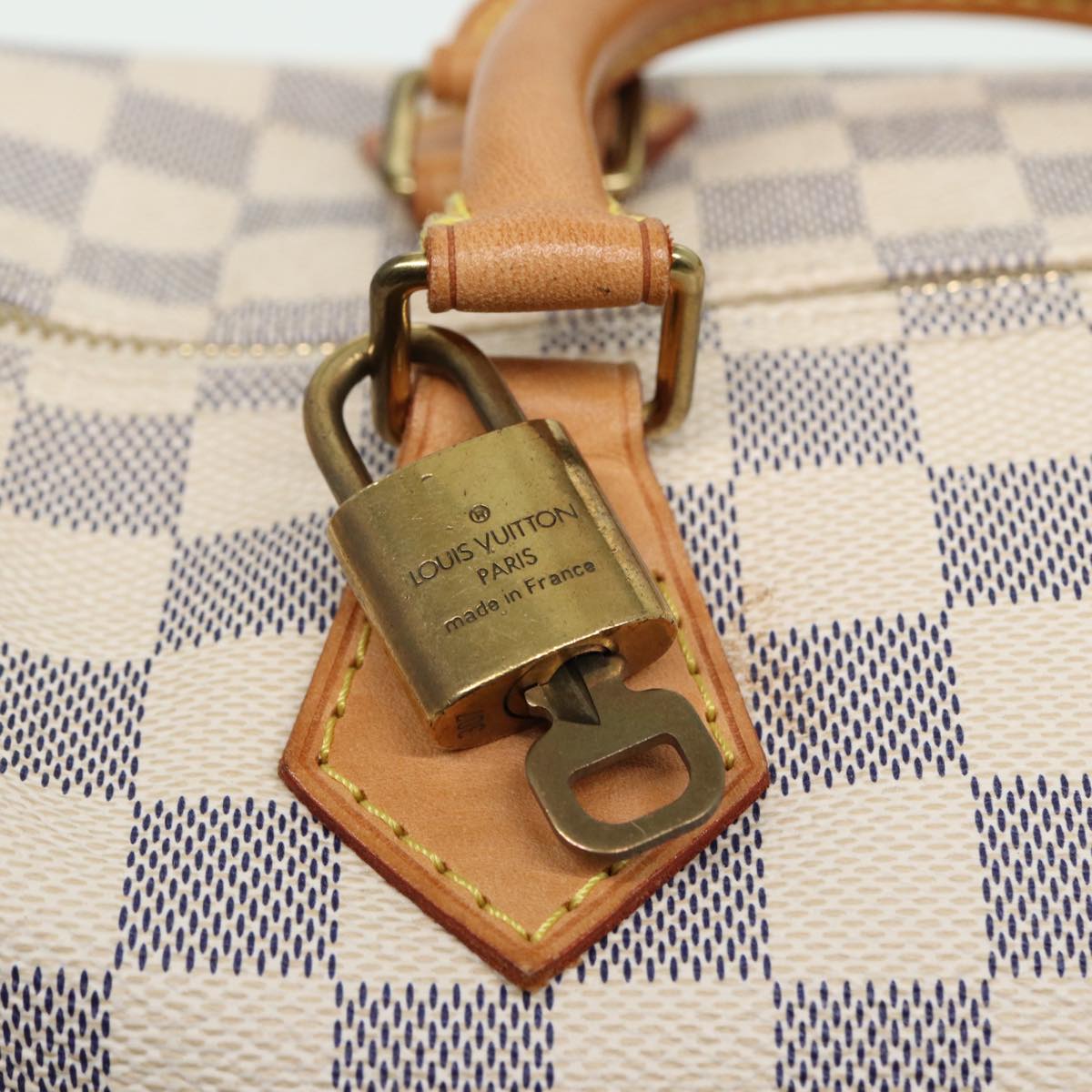 LOUIS VUITTON Damier Azur Speedy 35 Hand Bag N41535 LV Auth 79273