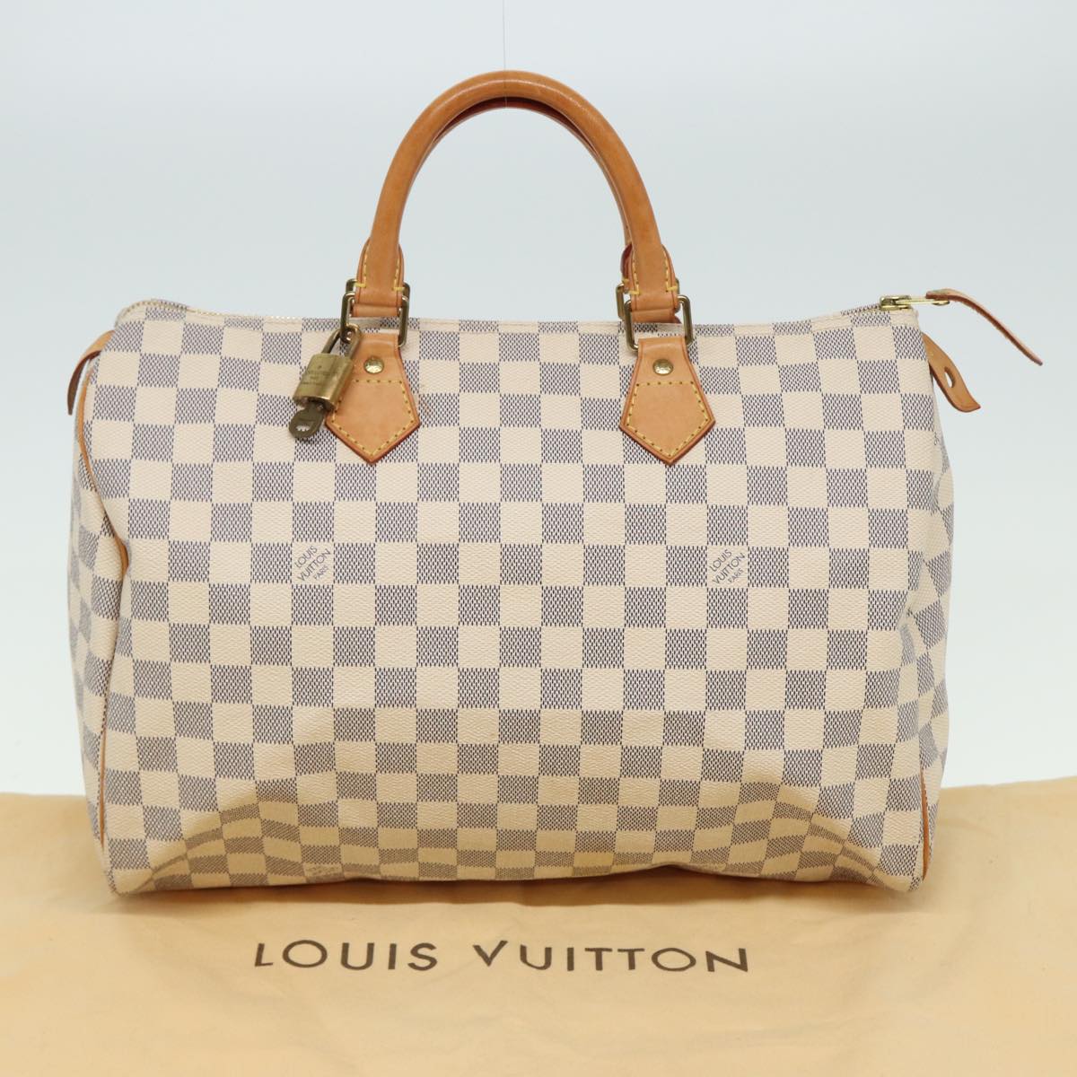 LOUIS VUITTON Damier Azur Speedy 35 Hand Bag N41535 LV Auth 79273