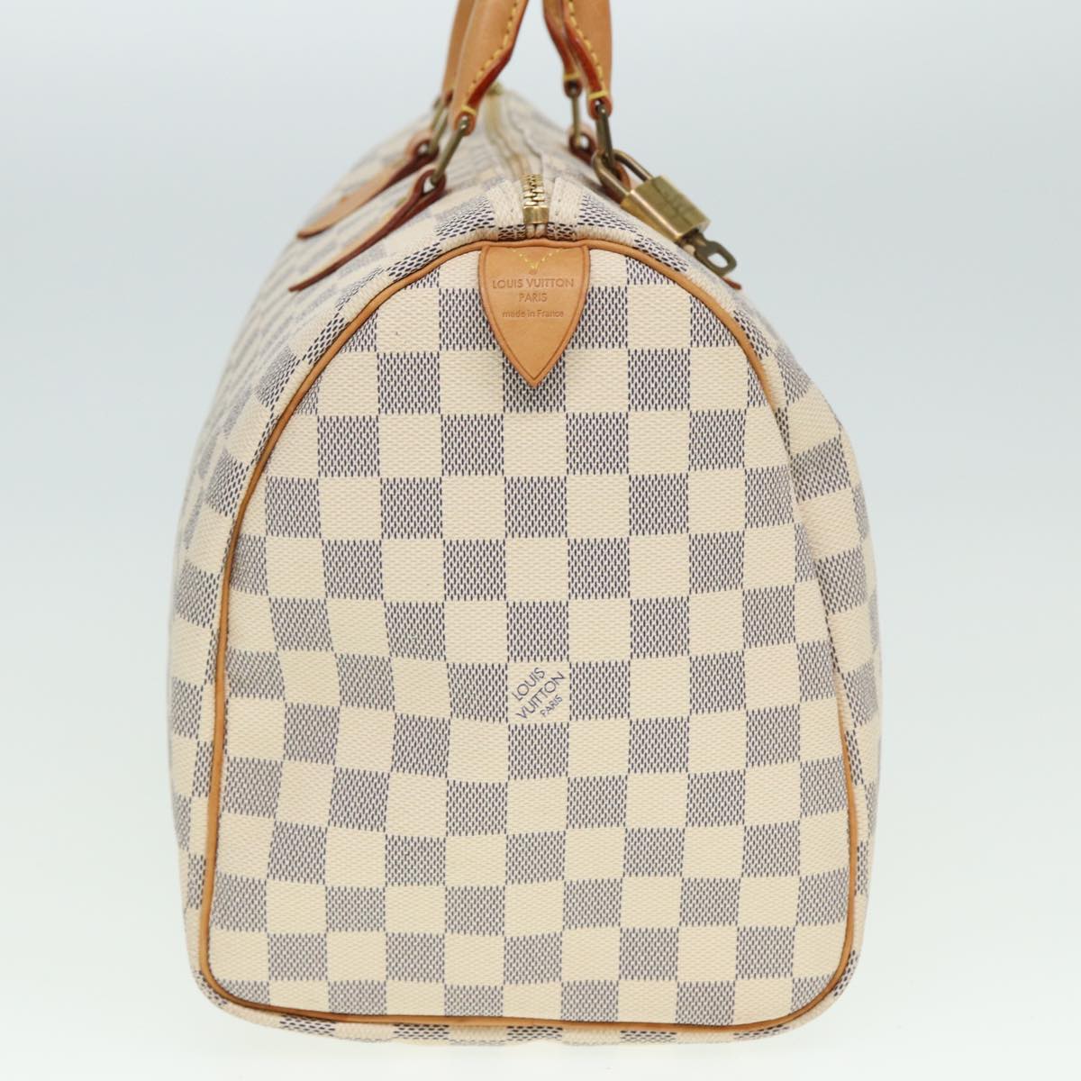 LOUIS VUITTON Damier Azur Speedy 35 Hand Bag N41535 LV Auth 79273