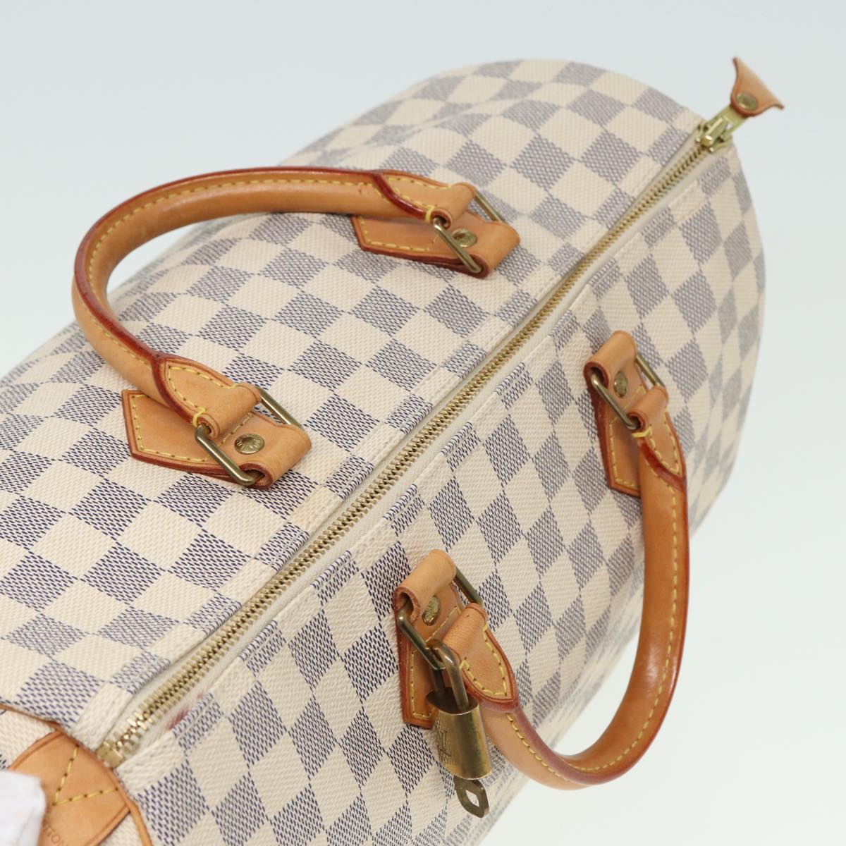 LOUIS VUITTON Damier Azur Speedy 35 Hand Bag N41535 LV Auth 79273