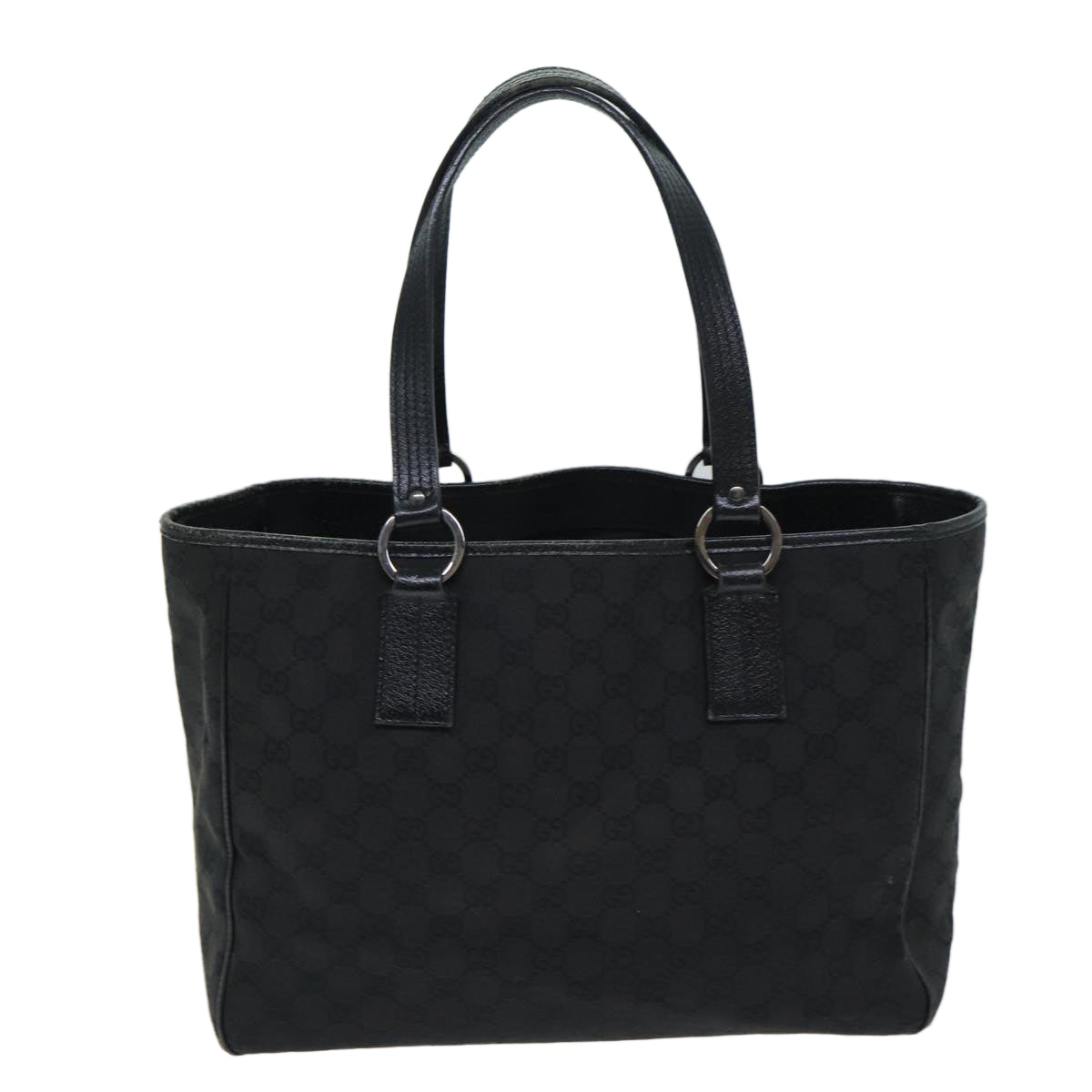 GUCCI GG Canvas Hand Bag Black 113017 Auth 79284