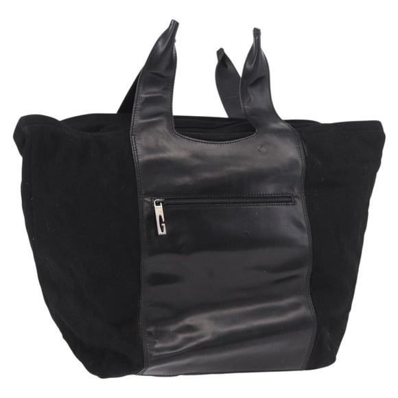 GUCCI Tote Bag Leather Canvas Black 019 2058 Auth 79287