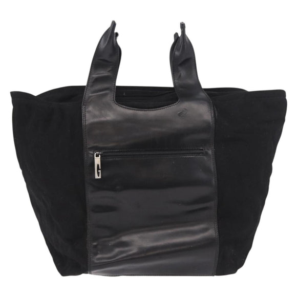 GUCCI Tote Bag Leather Canvas Black 019 2058 Auth 79287