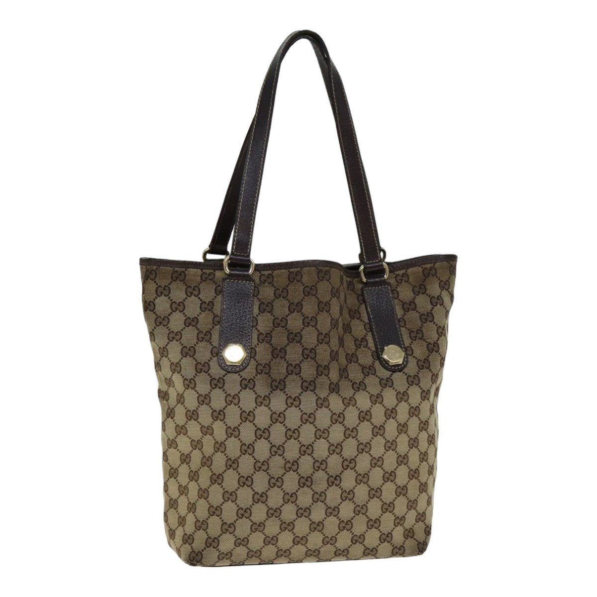 GUCCI GG Canvas Tote Bag Beige 158009 Auth 79289