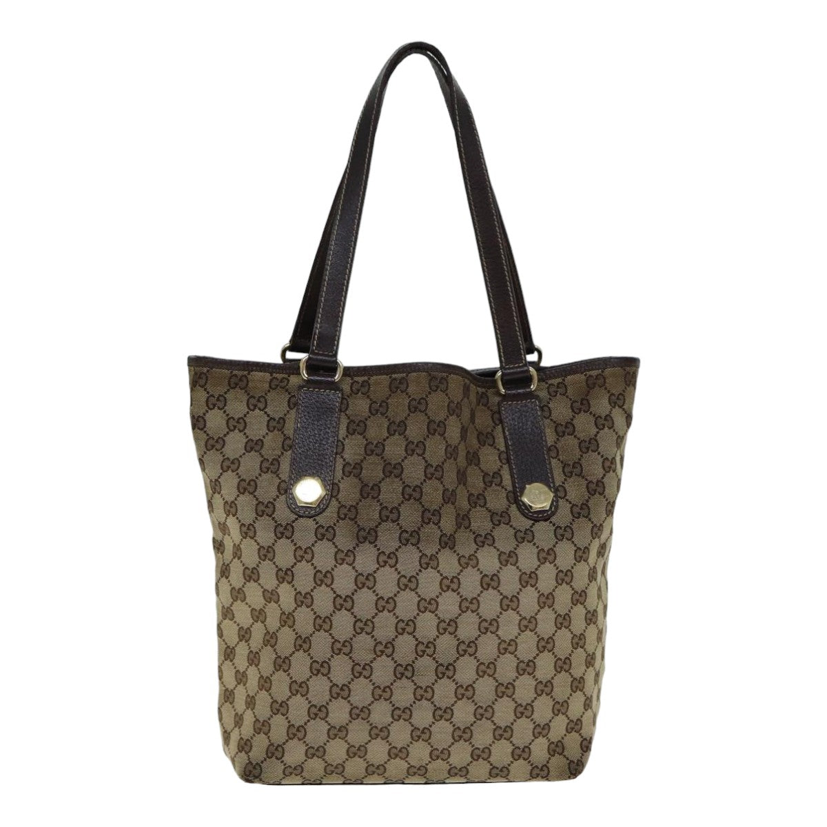 GUCCI GG Canvas Tote Bag Beige 158009 Auth 79289