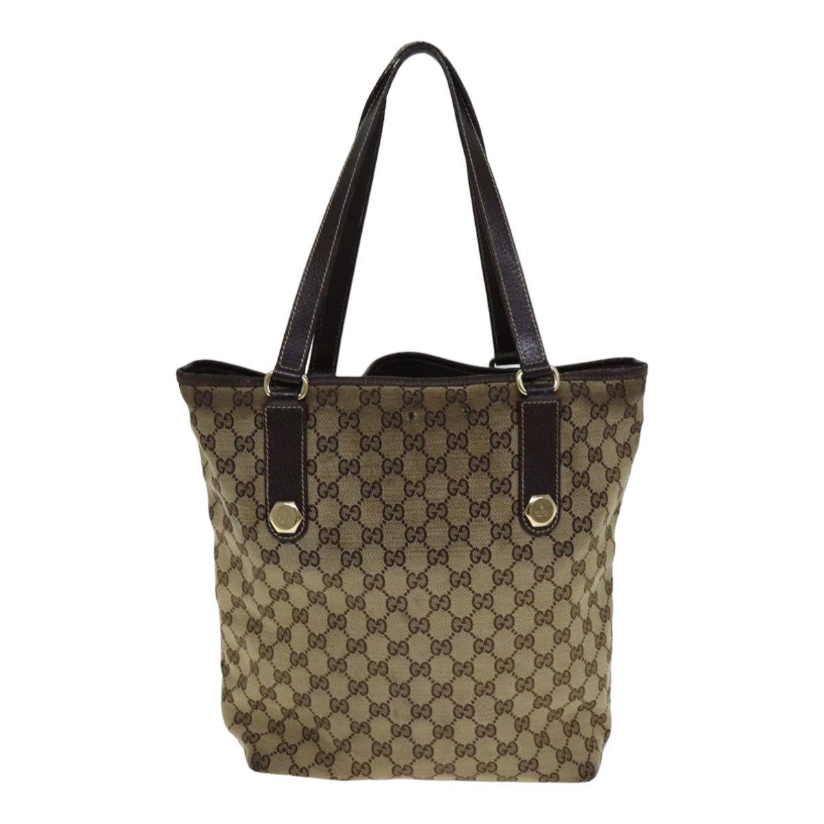 GUCCI GG Canvas Tote Bag Beige 158009 Auth 79289