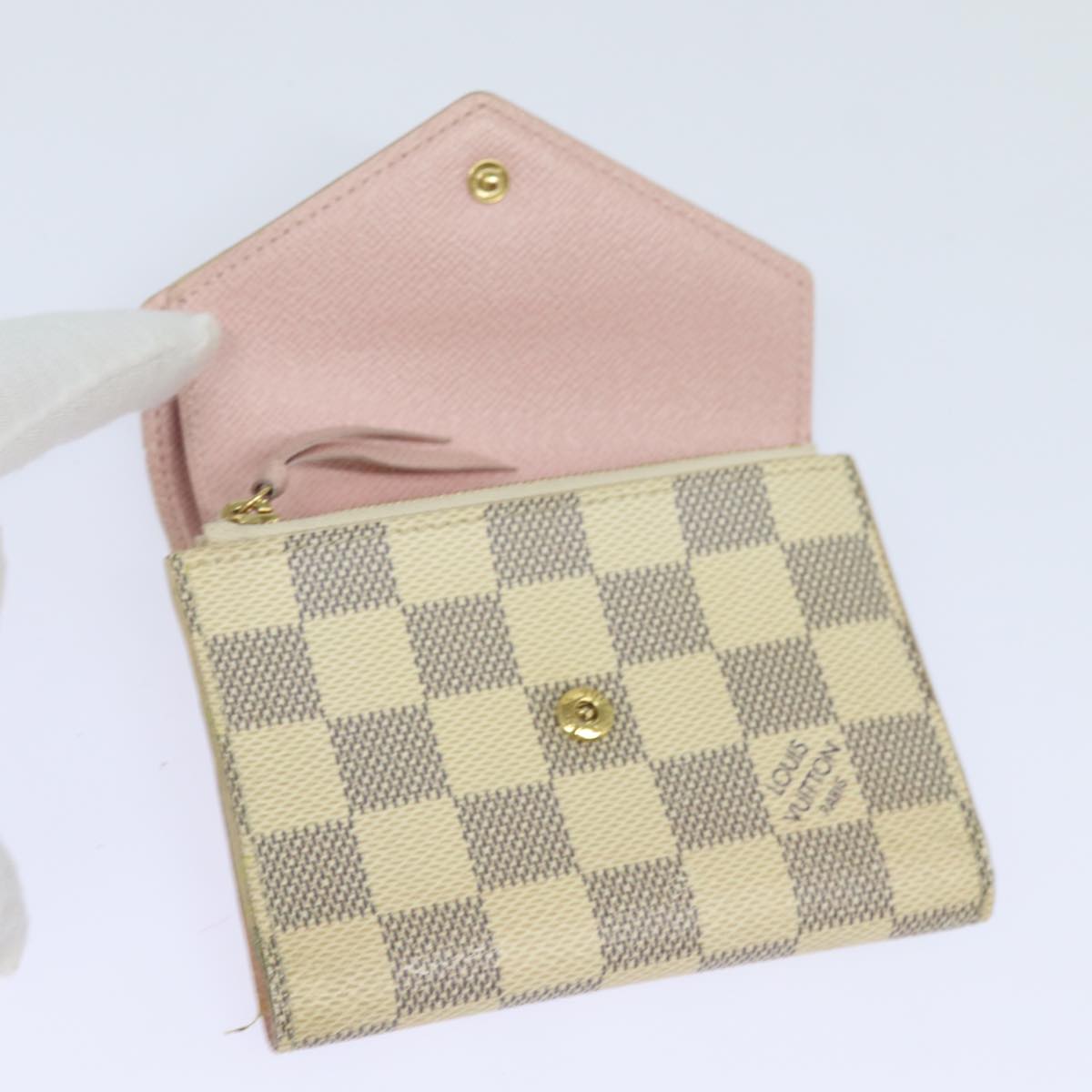 LOUIS VUITTON Damier Azur Portefeuille Victorine Wallet N64022 LV Auth 79297