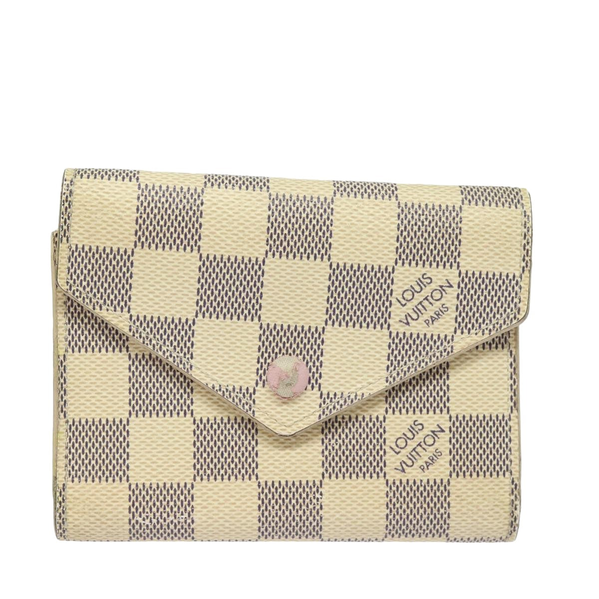 LOUIS VUITTON Damier Azur Portefeuille Victorine Wallet N64022 LV Auth 79297