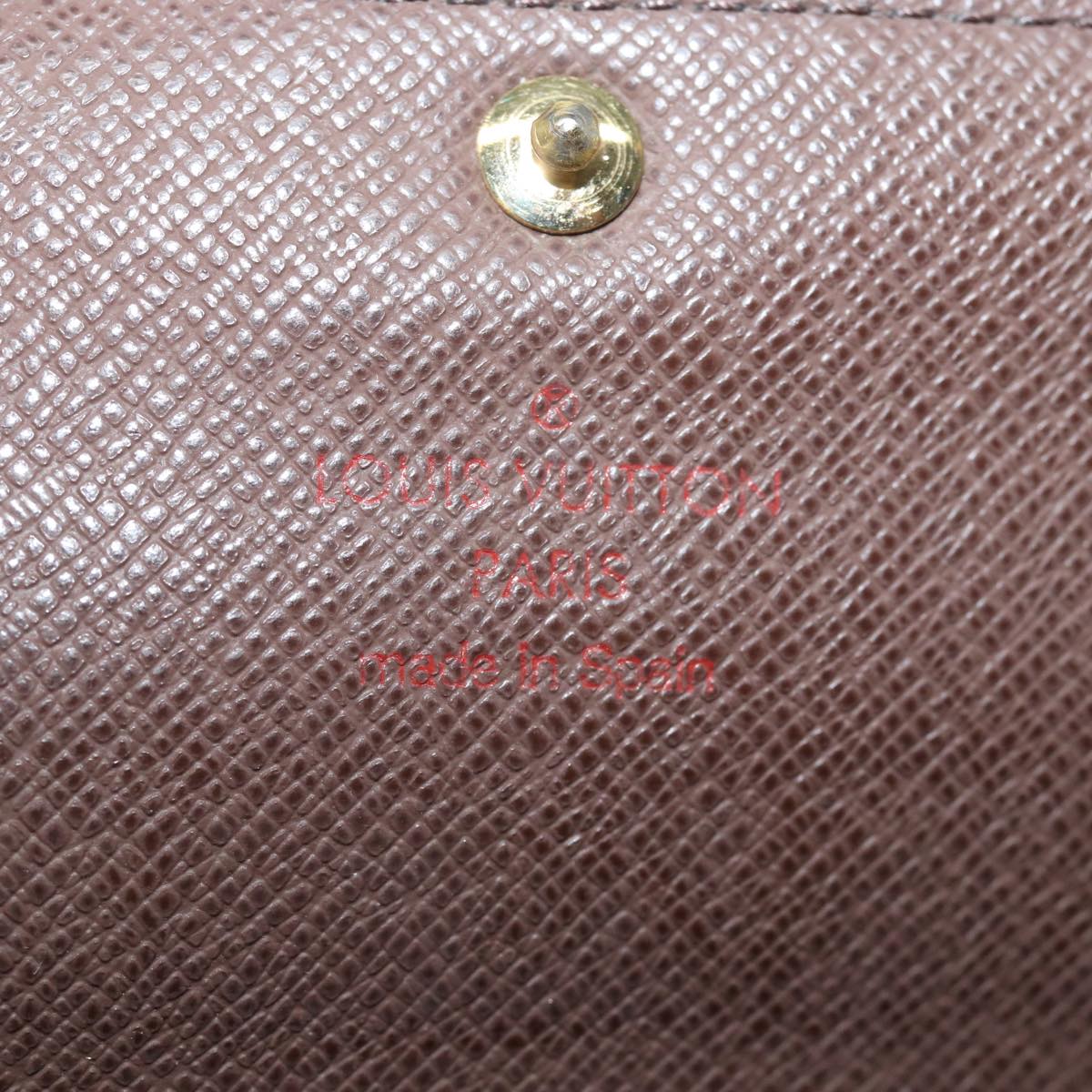 LOUIS VUITTON Damier Ebene Portefeuille Sarah Long Wallet N61734 LV Auth 79300