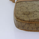 CELINE C Macadam Canvas Shoulder Bag Leather Beige Auth 79305-15