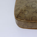 CELINE C Macadam Canvas Shoulder Bag Leather Beige Auth 79305-17