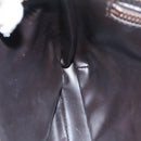 CELINE C Macadam Canvas Shoulder Bag Leather Beige Auth 79305-20