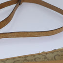 CELINE C Macadam Canvas Shoulder Bag Leather Beige Auth 79305-14