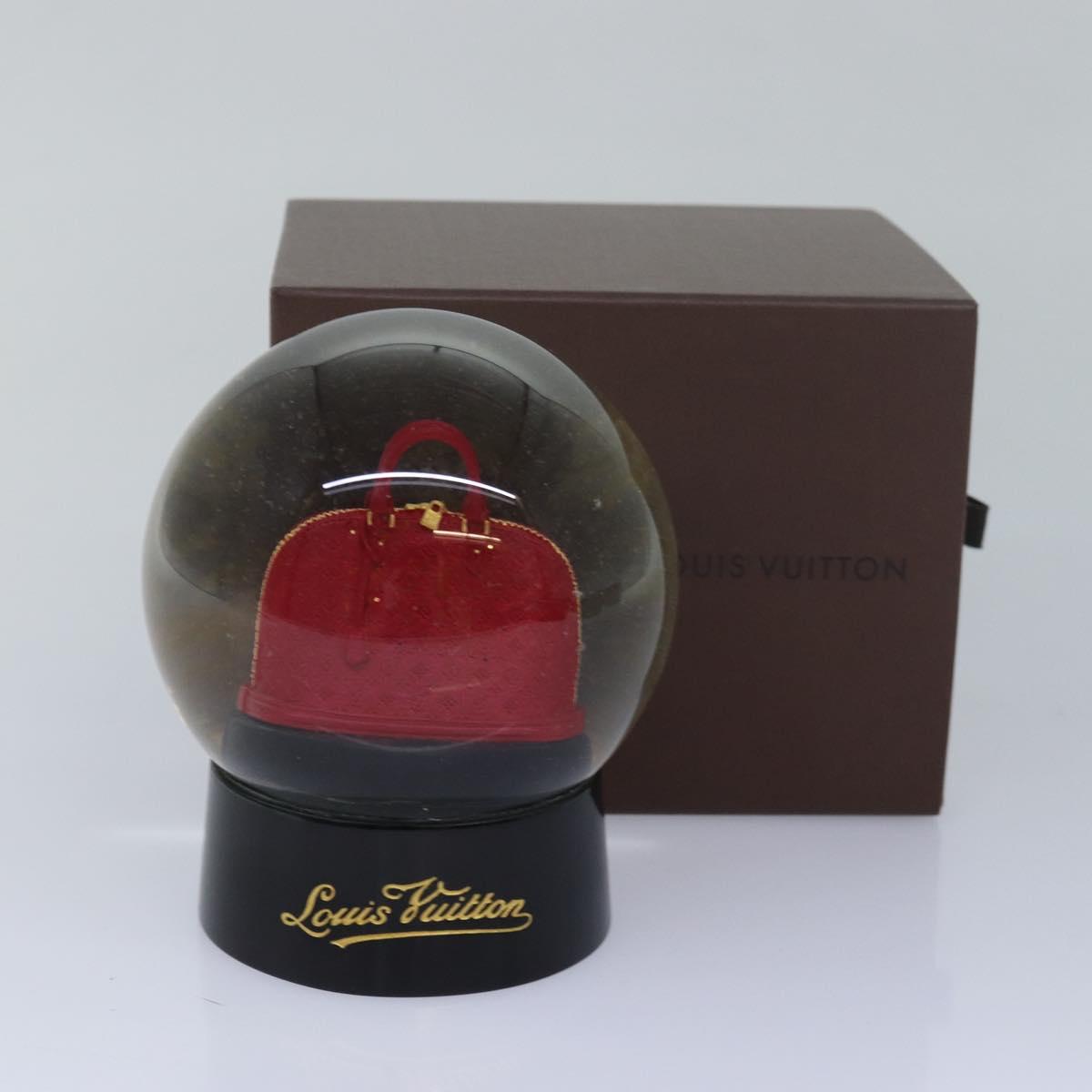 LOUIS VUITTON Snow Globe Alma VIP Limited Clear Red LV Auth 79347