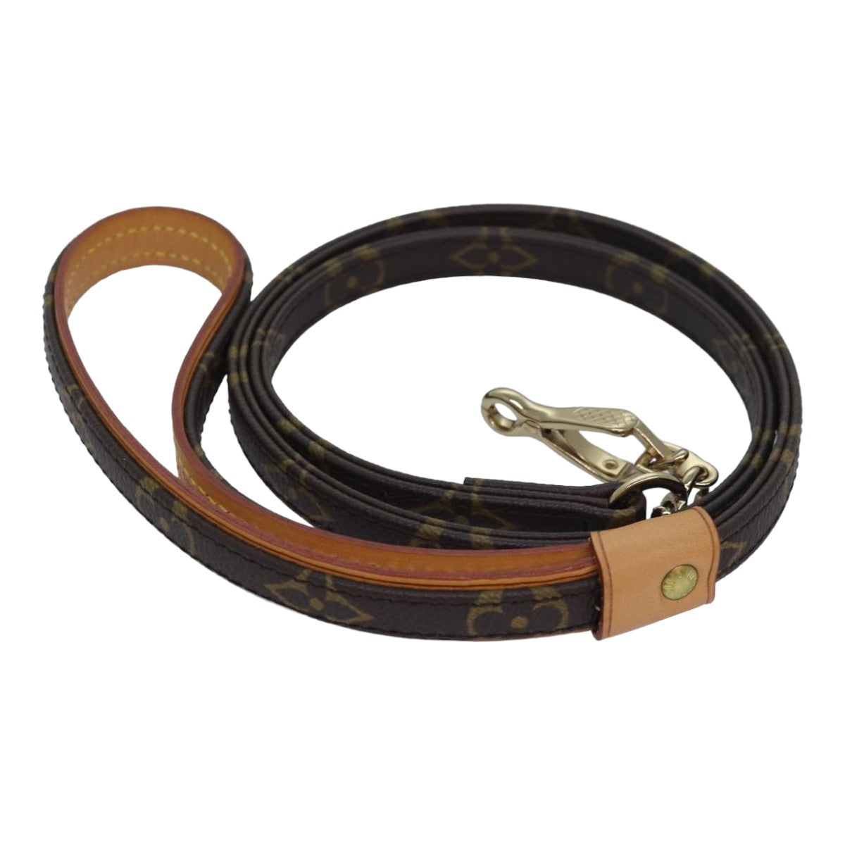 LOUIS VUITTON Monogram Less Baxter MM Dog Leash M58056 LV Auth 79348