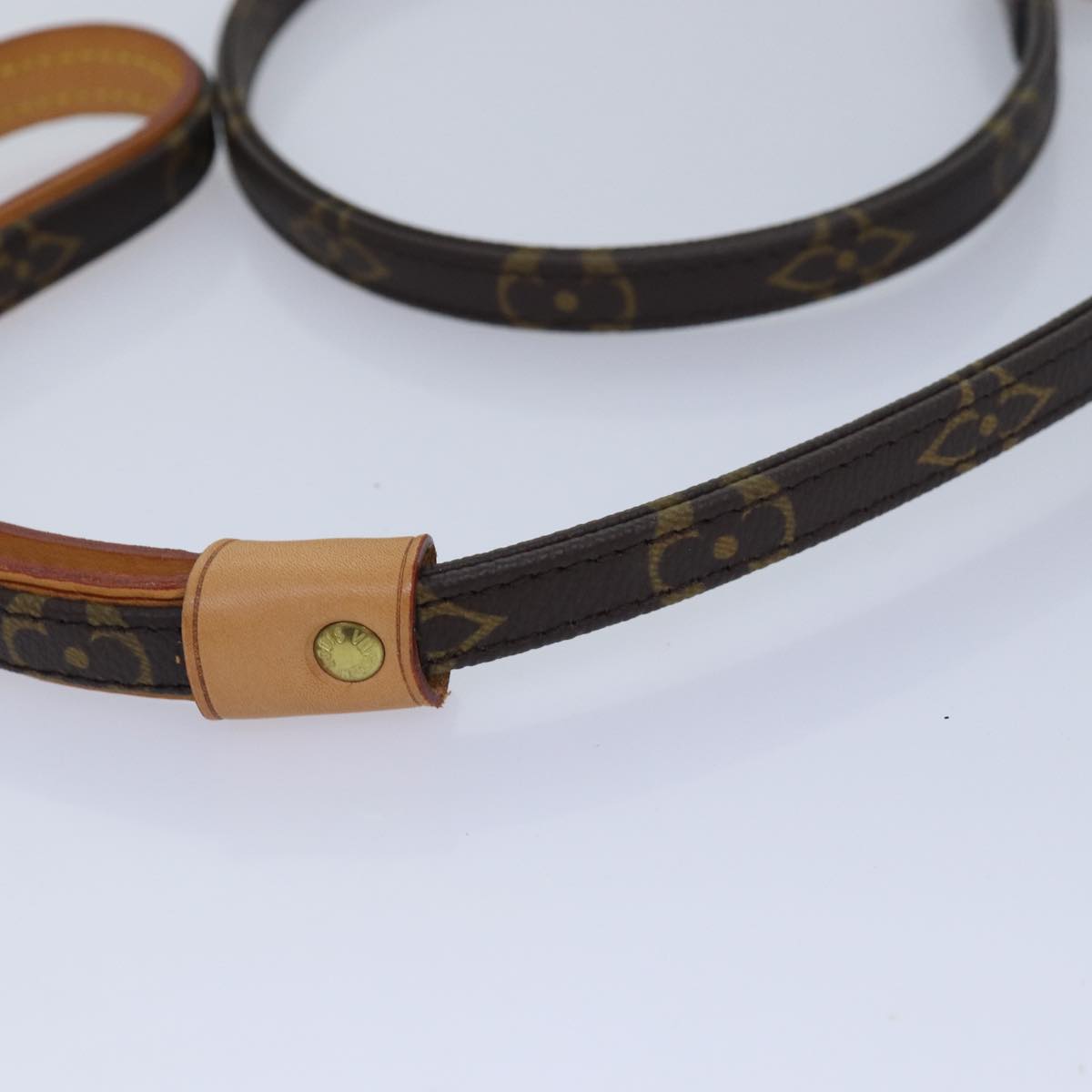 LOUIS VUITTON Monogram Less Baxter MM Dog Leash M58056 LV Auth 79348