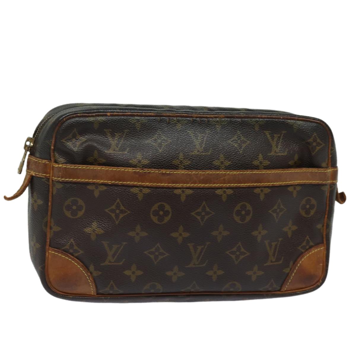 LOUIS VUITTON Monogram Compiegne 28 Clutch Bag M51845 LV Auth 79352