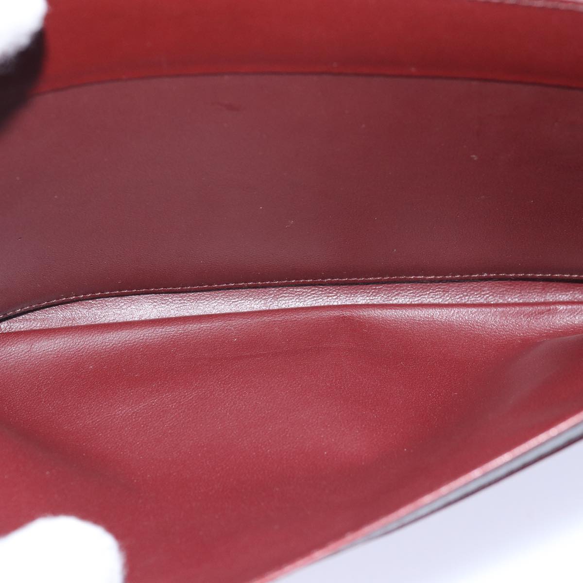 CARTIER Clutch Bag Leather Red Auth 79375