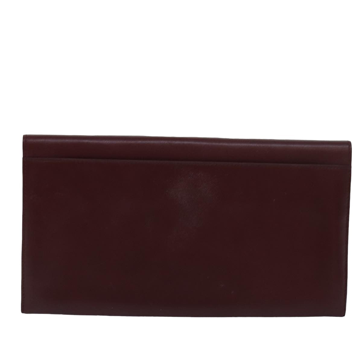 CARTIER Clutch Bag Leather Red Auth 79375