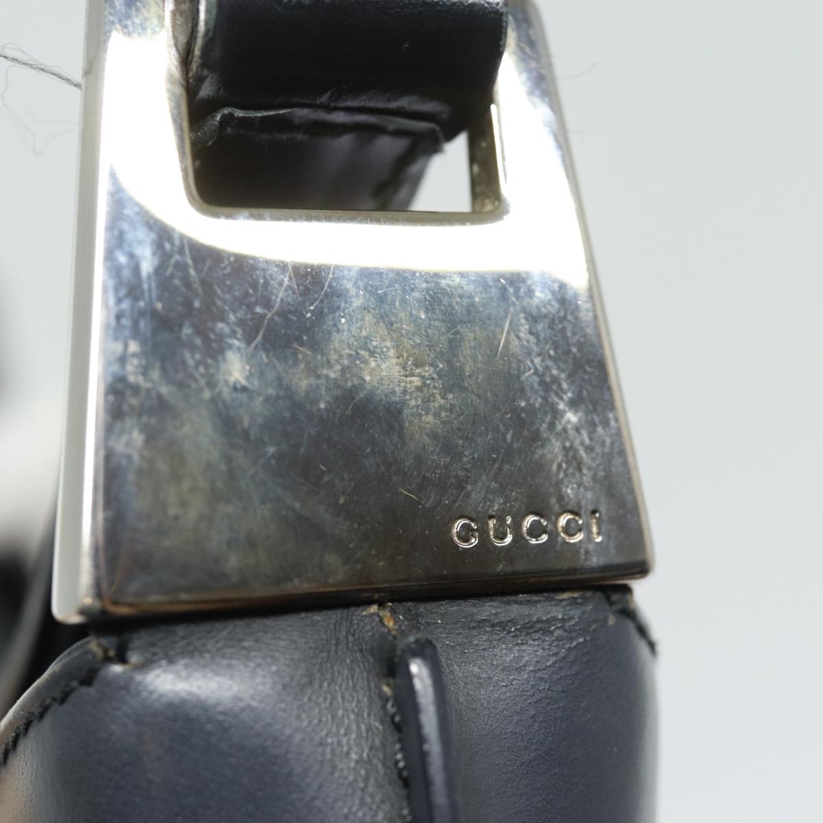 GUCCI Shoulder Bag Leather Black 001 3014 Auth 79376