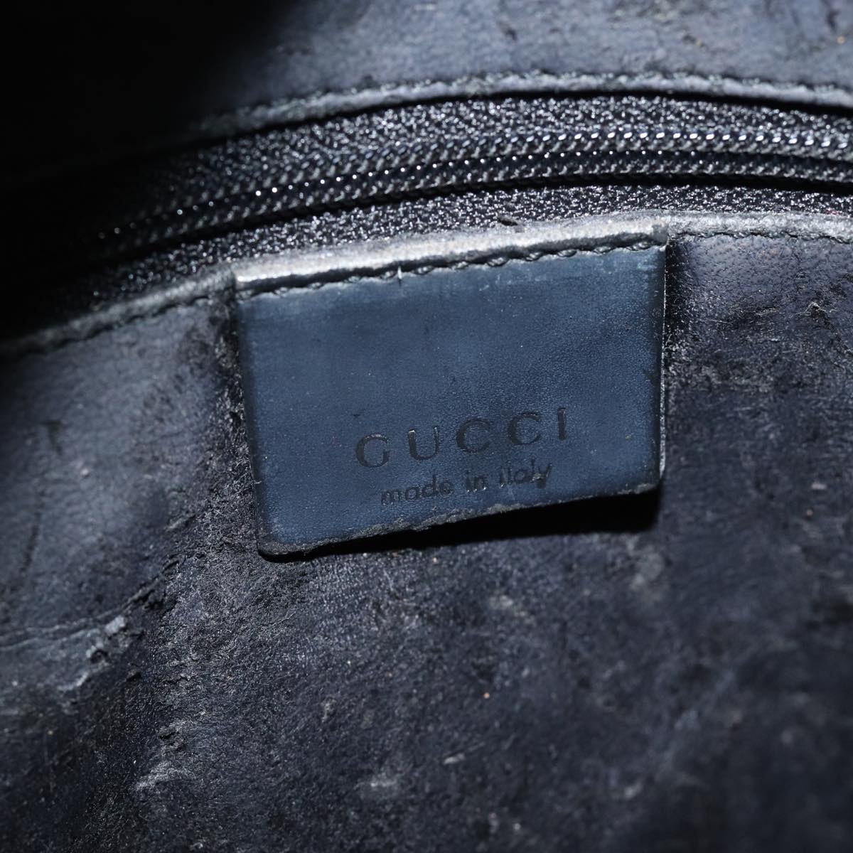 GUCCI Shoulder Bag Leather Black 001 3014 Auth 79376