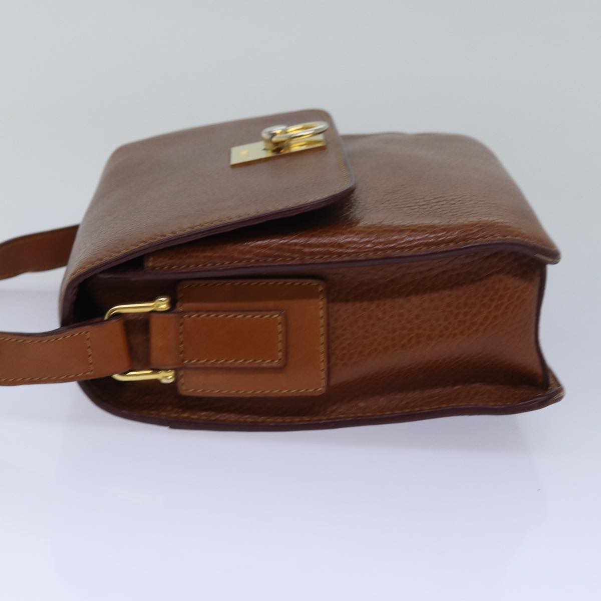 CELINE Shoulder Bag Leather Brown Auth 79379