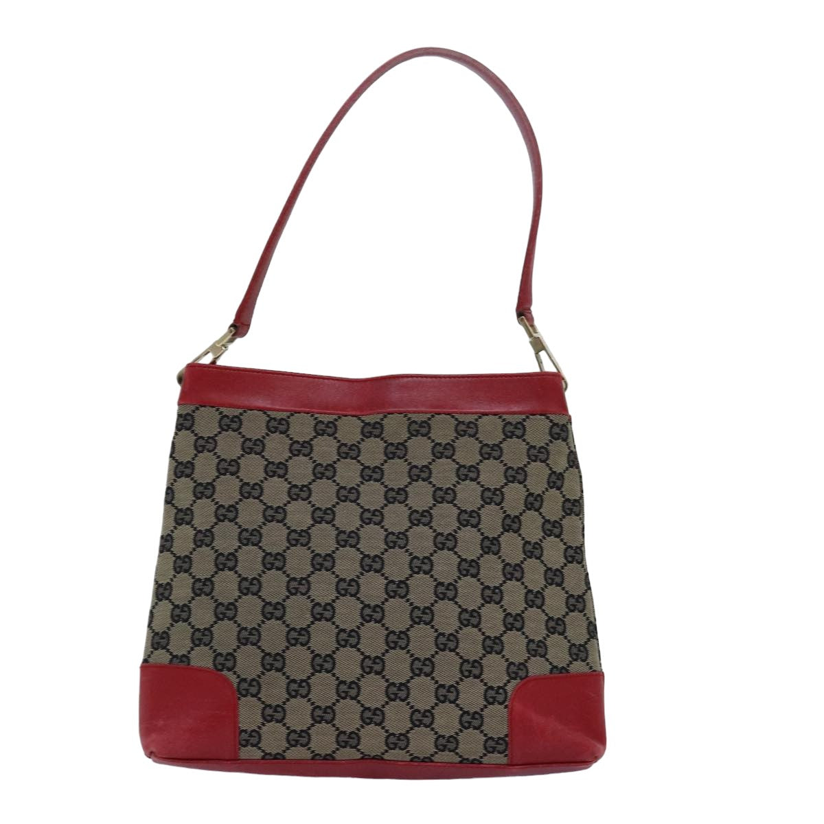 GUCCI GG Canvas Shoulder Bag Beige Red 001 4231 Auth 79380