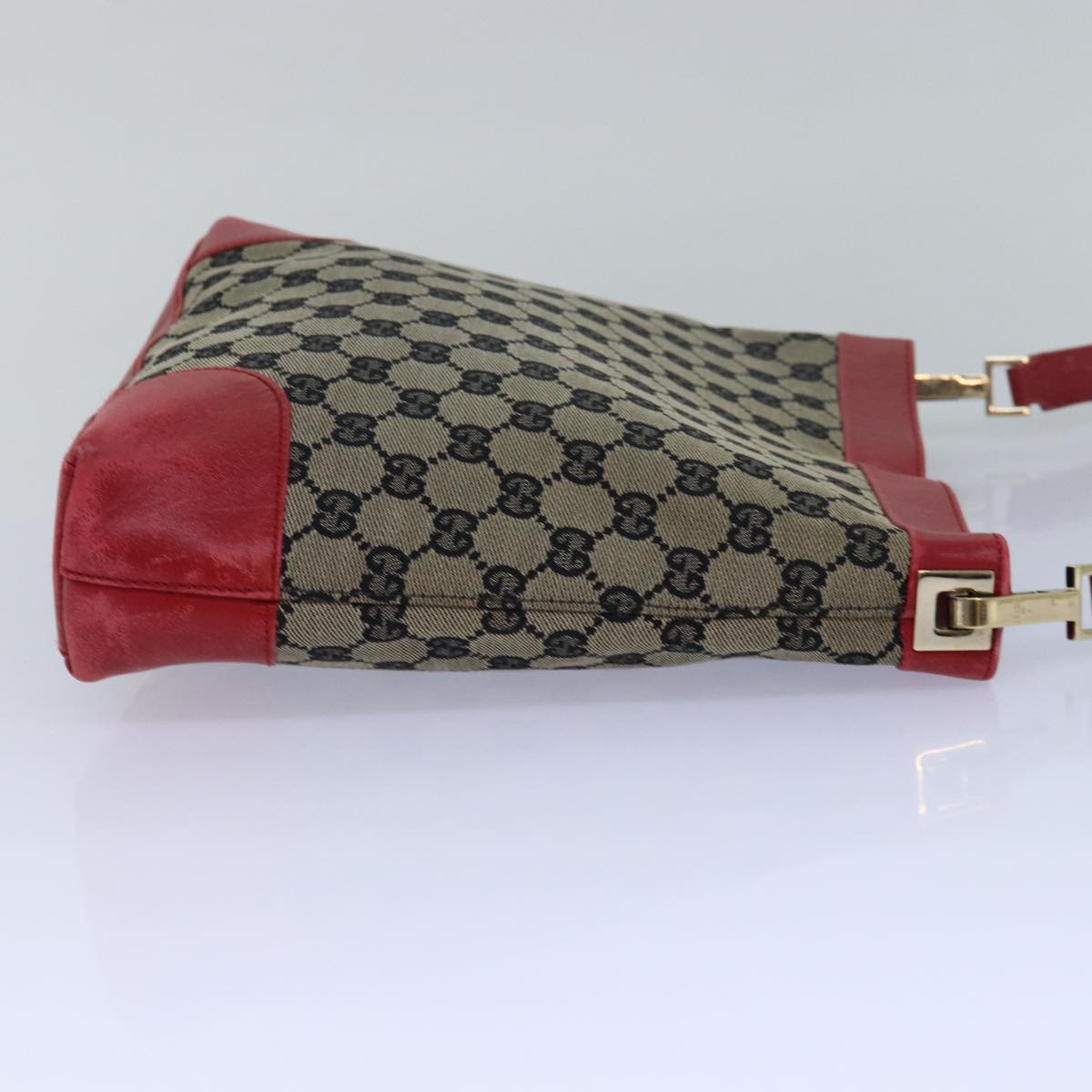 GUCCI GG Canvas Shoulder Bag Beige Red 001 4231 Auth 79380