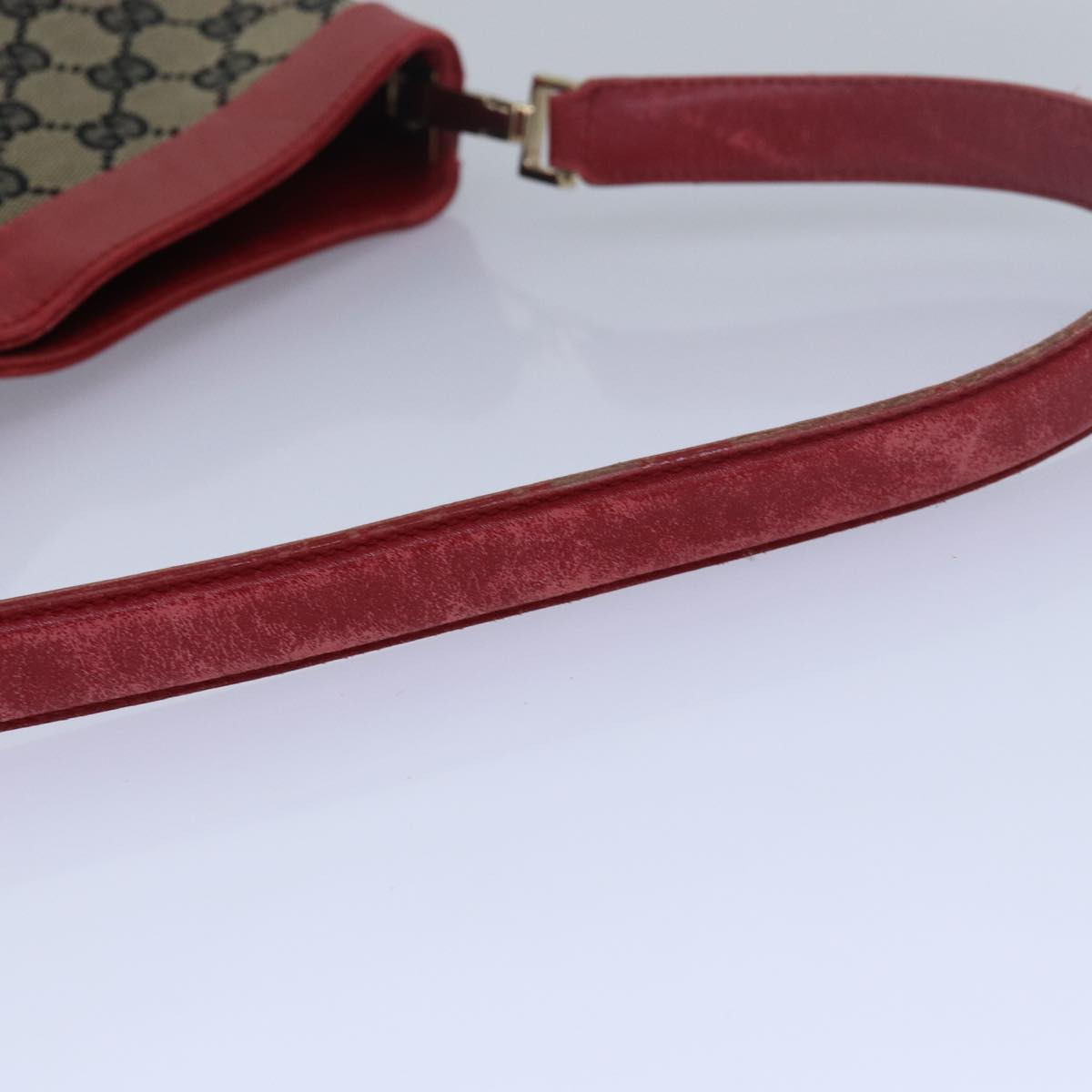 GUCCI GG Canvas Shoulder Bag Beige Red 001 4231 Auth 79380