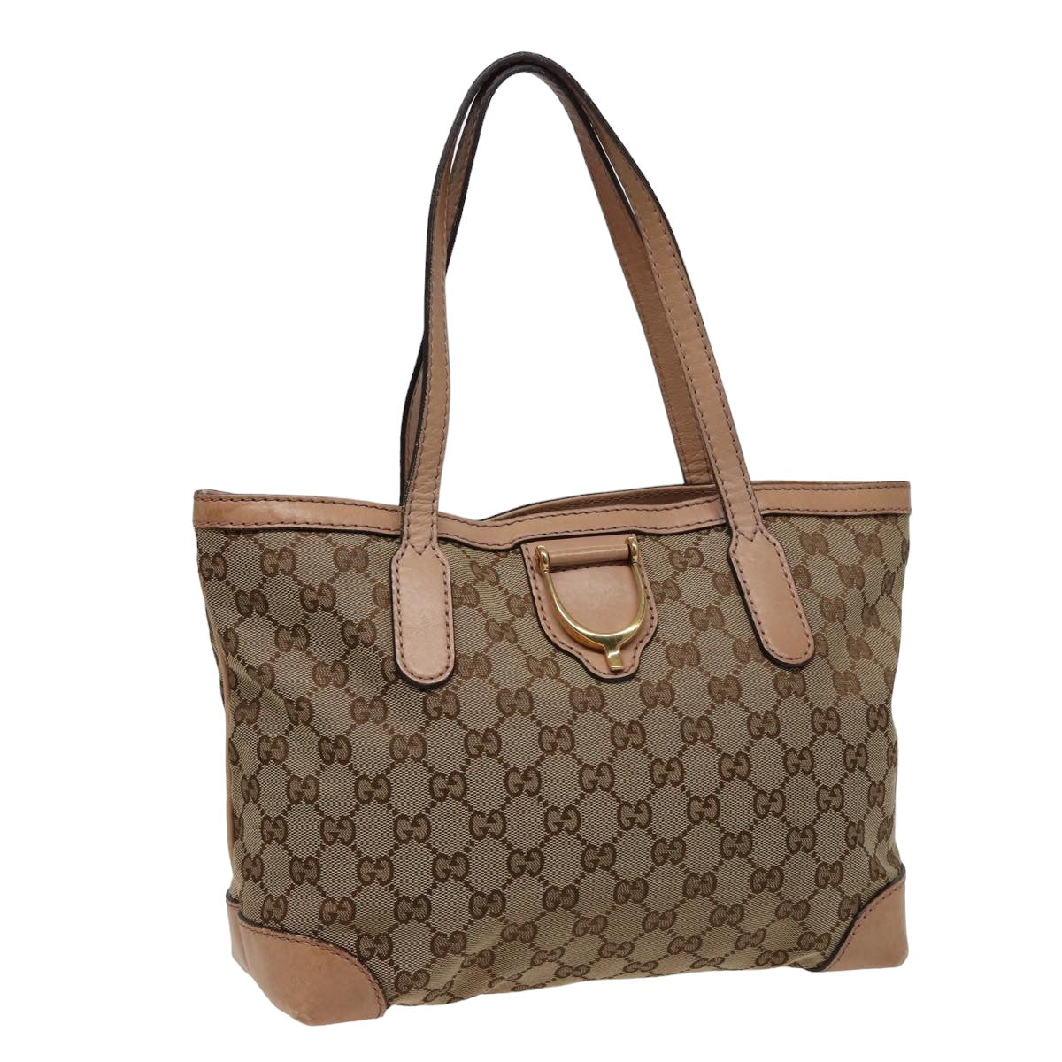 GUCCI GG Canvas Tote Bag Beige 308604 Auth 79390