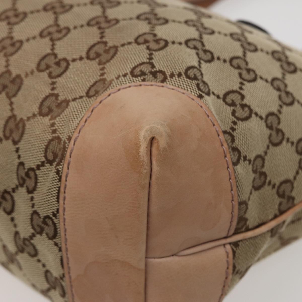 GUCCI GG Canvas Tote Bag Beige 308604 Auth 79390