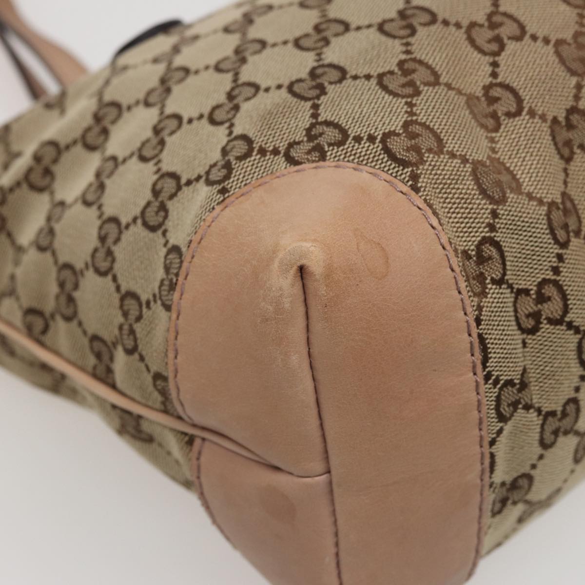 GUCCI GG Canvas Tote Bag Beige 308604 Auth 79390