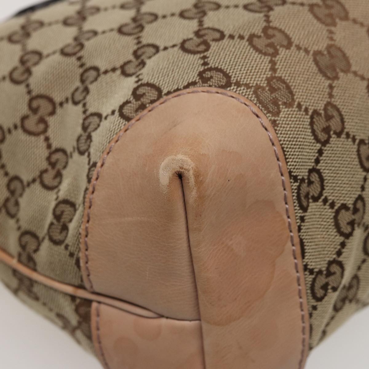 GUCCI GG Canvas Tote Bag Beige 308604 Auth 79390