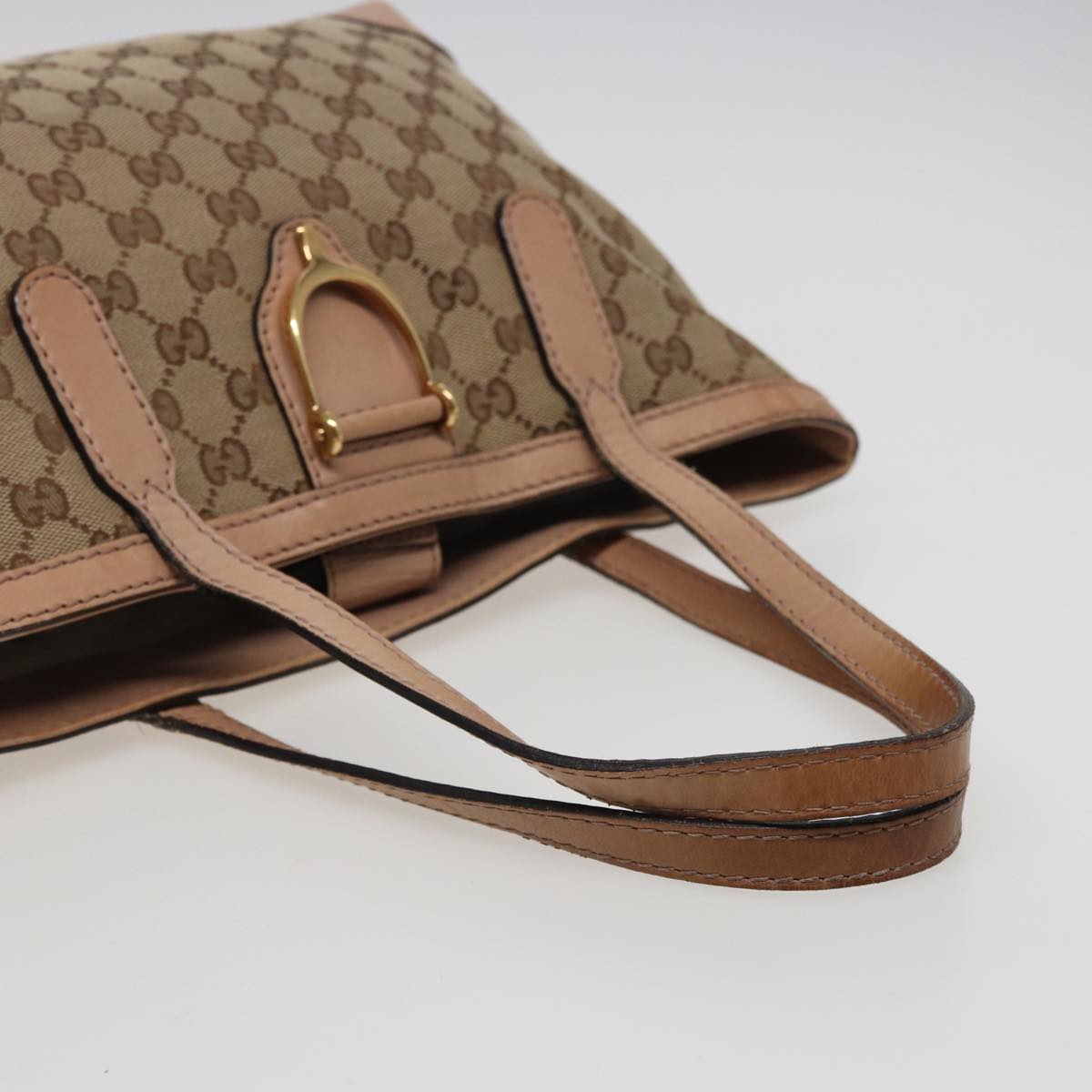 GUCCI GG Canvas Tote Bag Beige 308604 Auth 79390