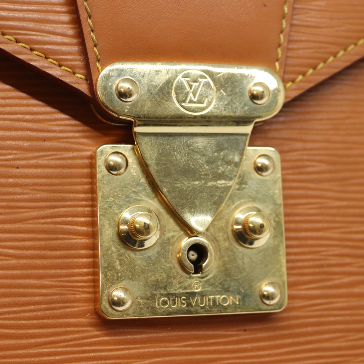 LOUIS VUITTON Epi Serviette Conseiller Briefcase Zipangu Gold M54428 Auth 79400