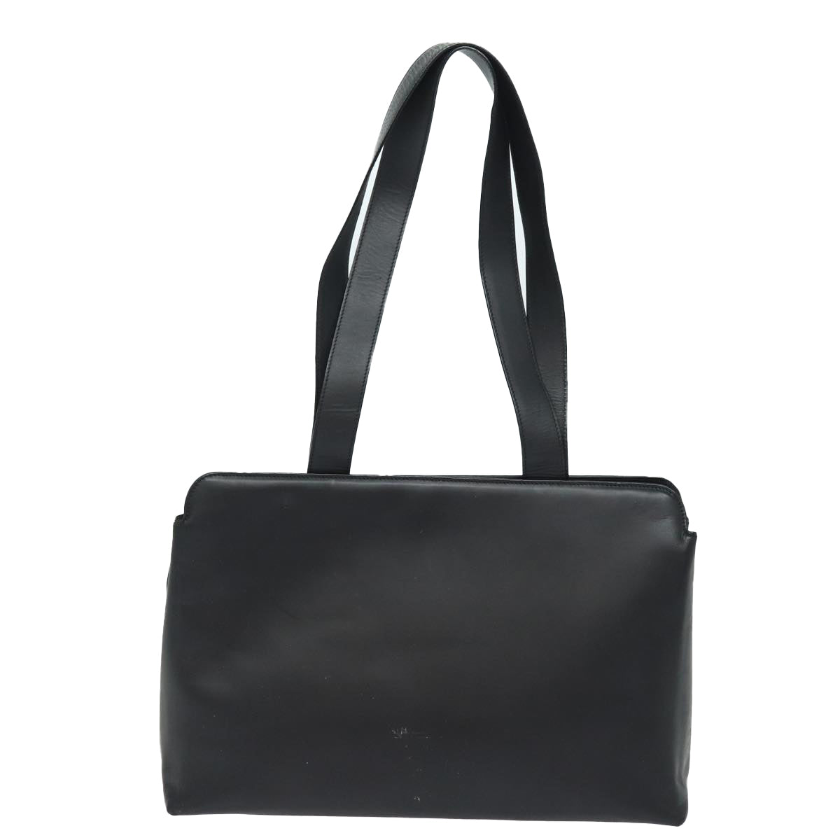 Salvatore Ferragamo Gancini Tote Bag Leather Black Auth 79402