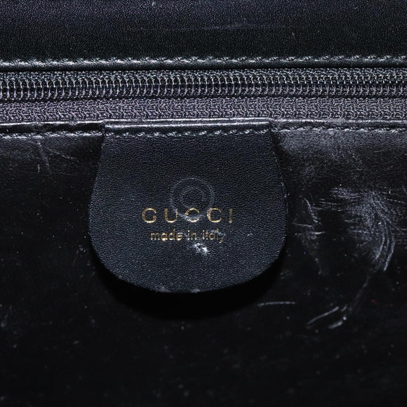 GUCCI Shoulder Bag Leather Outlet Black Auth 79430