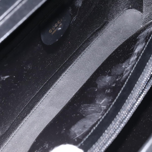 GUCCI Shoulder Bag Leather Outlet Black Auth 79430