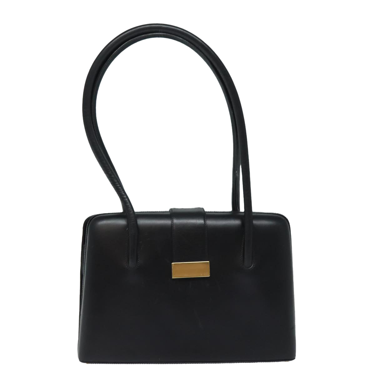 GUCCI Shoulder Bag Leather Outlet Black Auth 79430