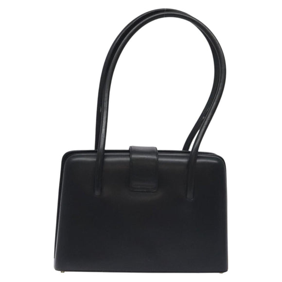 GUCCI Shoulder Bag Leather Outlet Black Auth 79430