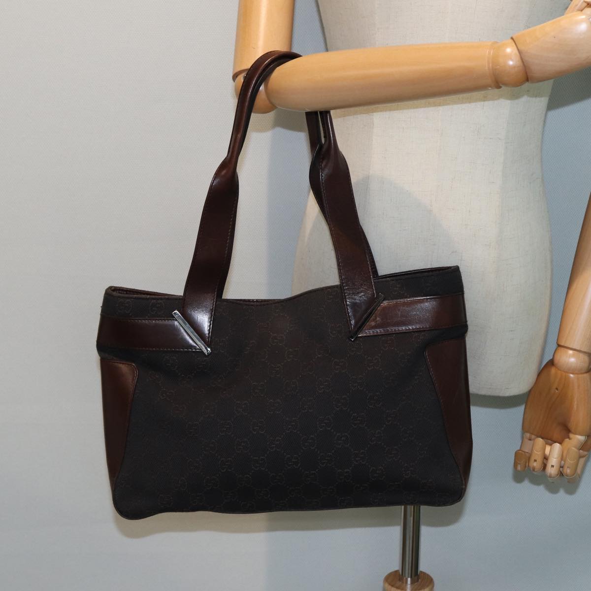 GUCCI GG Canvas Tote Bag Brown 73983 Auth 79445