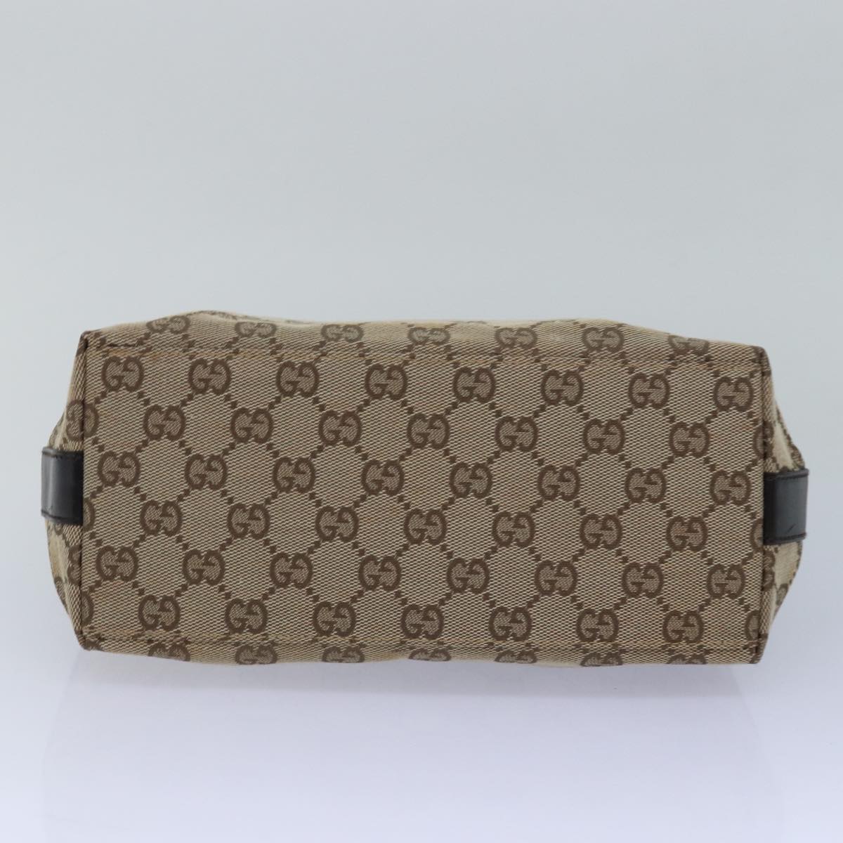 GUCCI GG Canvas Shoulder Bag Beige Dark Brown 000 0602 Auth 79452