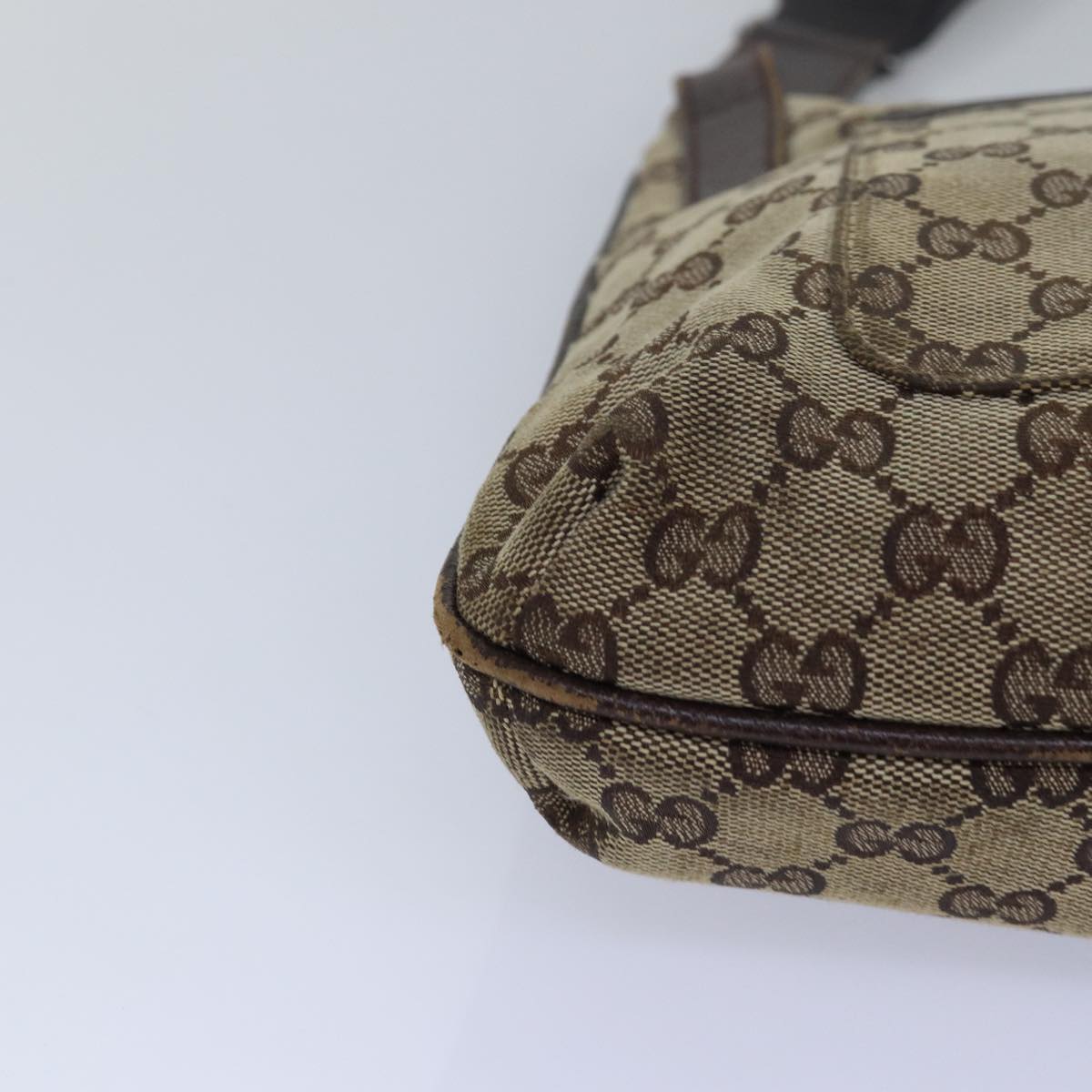 GUCCI GG Canvas Shoulder Bag Beige Brown 122793 Auth 79453