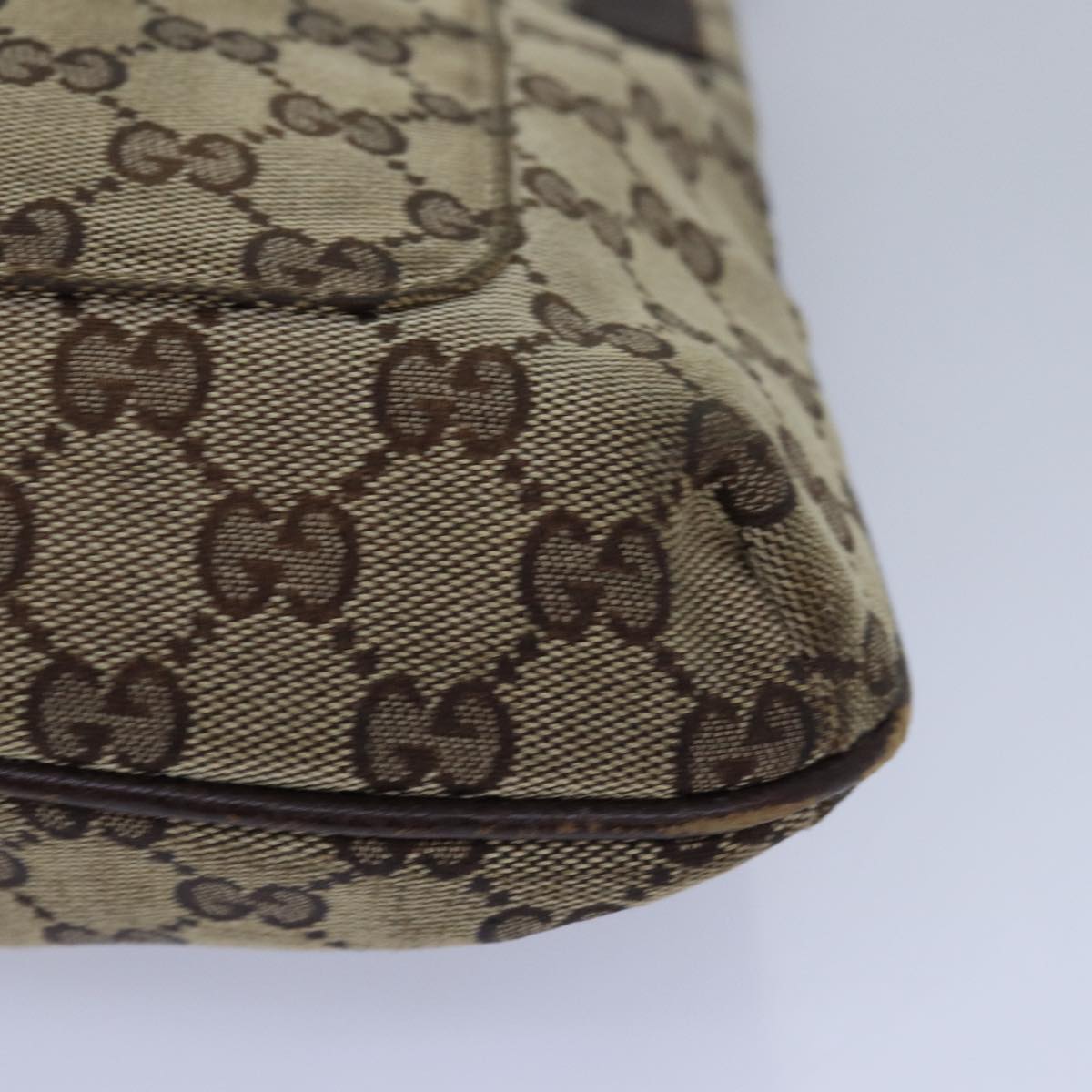 GUCCI GG Canvas Shoulder Bag Beige Brown 122793 Auth 79453