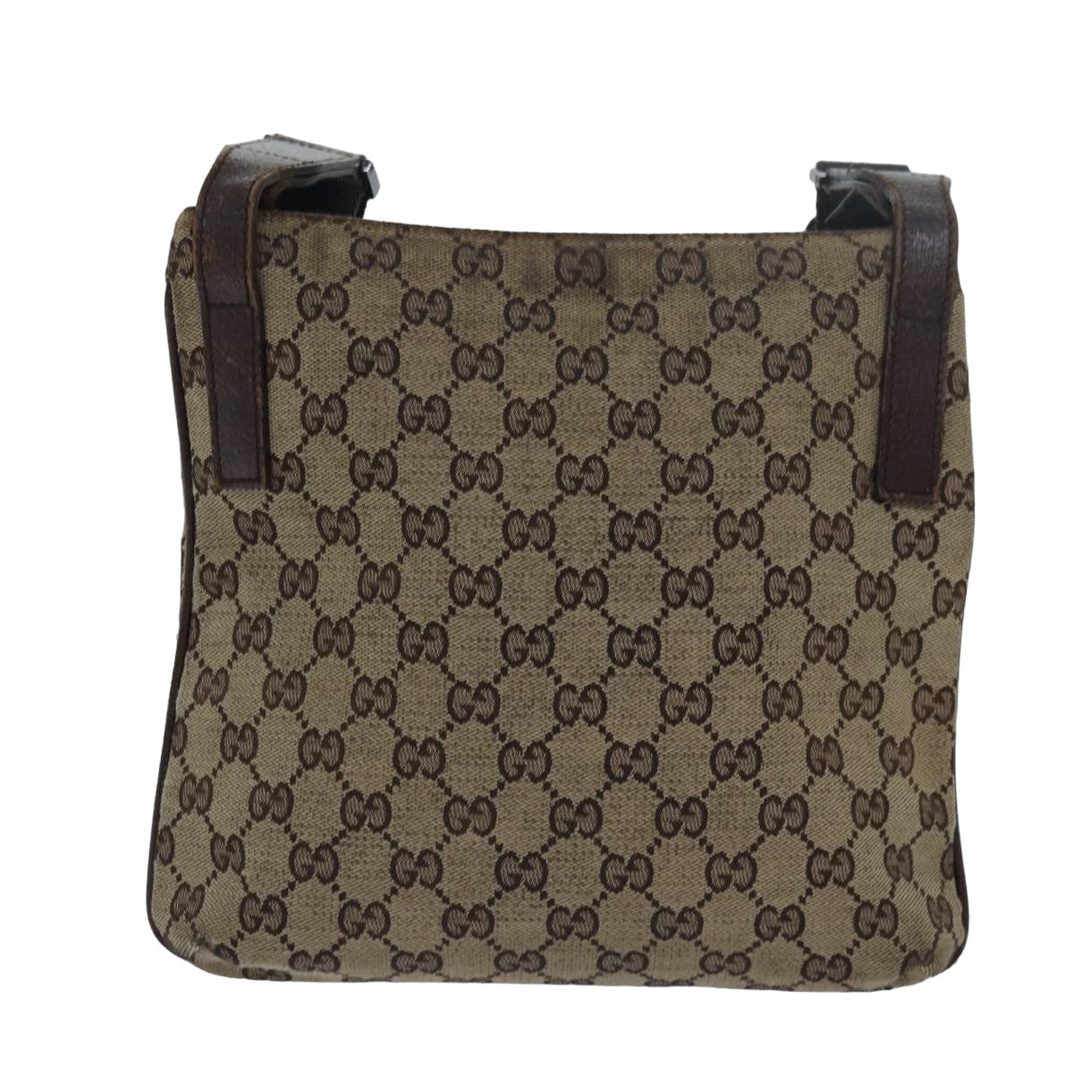 GUCCI GG Canvas Shoulder Bag Beige Brown 122793 Auth 79453 - 0