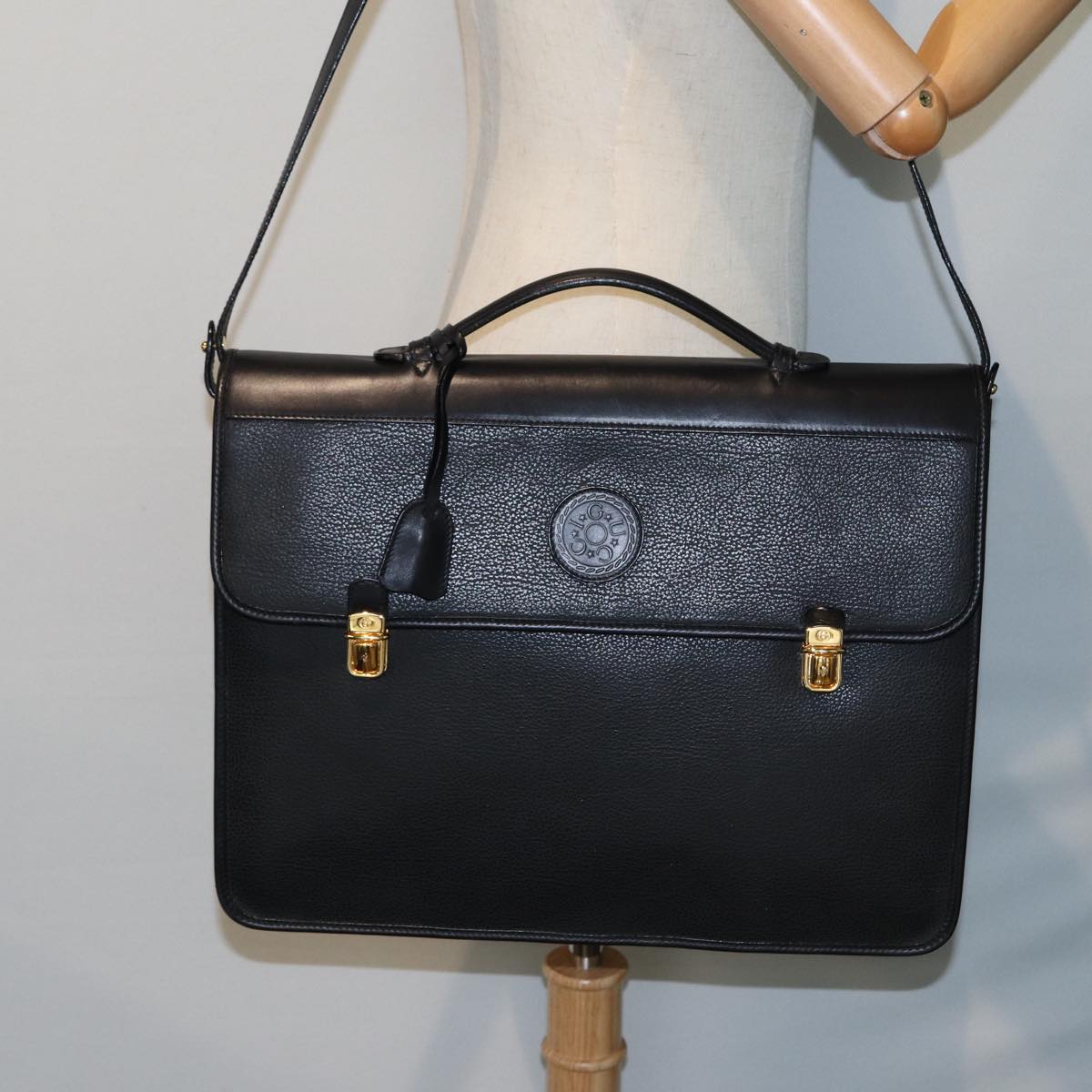 GUCCI Hand Bag Leather 2way Black 015 14 0801 Auth 79457