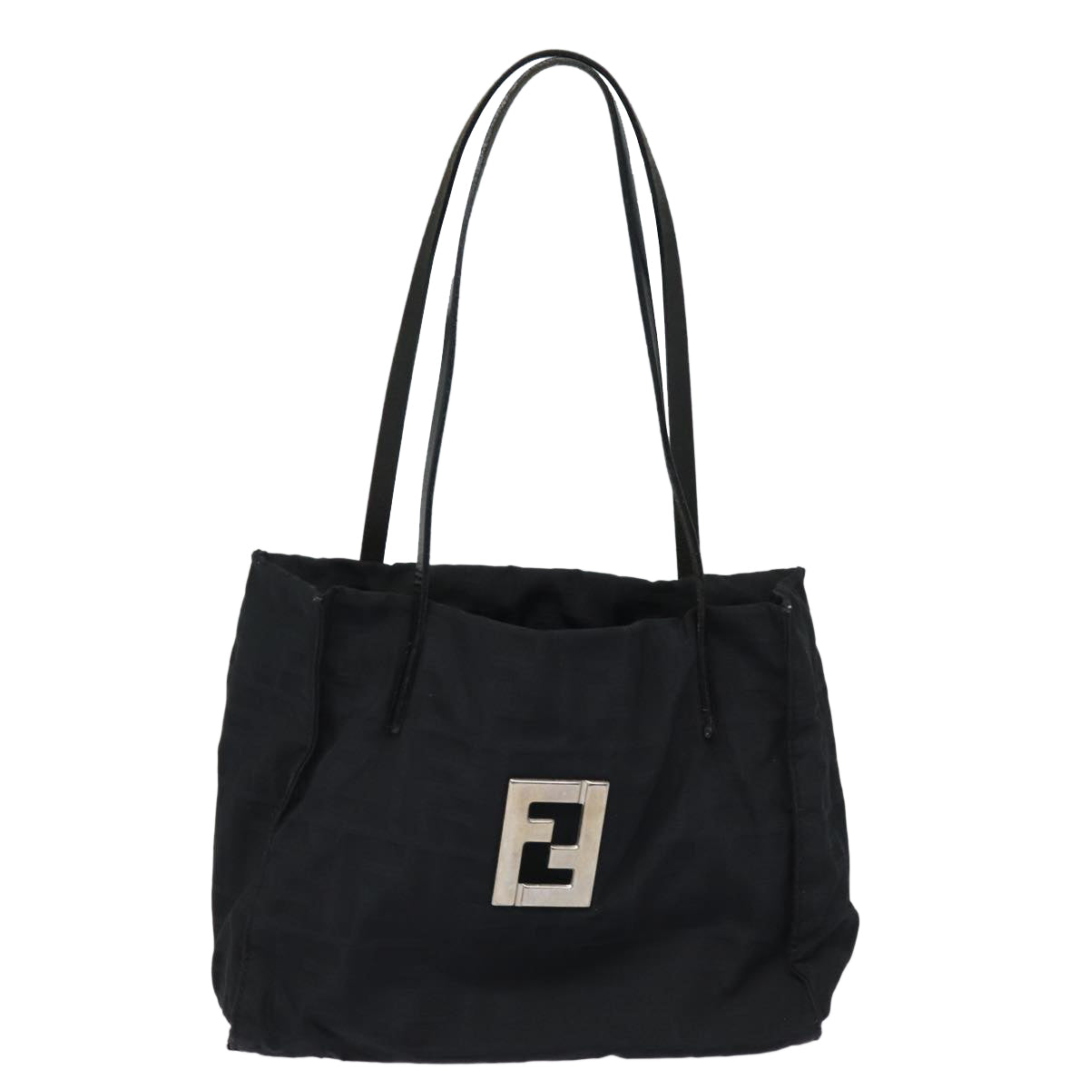 FENDI Zucca Canvas Tote Bag Black Auth 79458